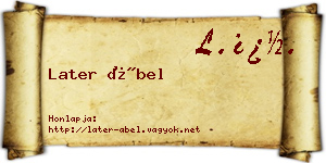 Later Ábel névjegykártya